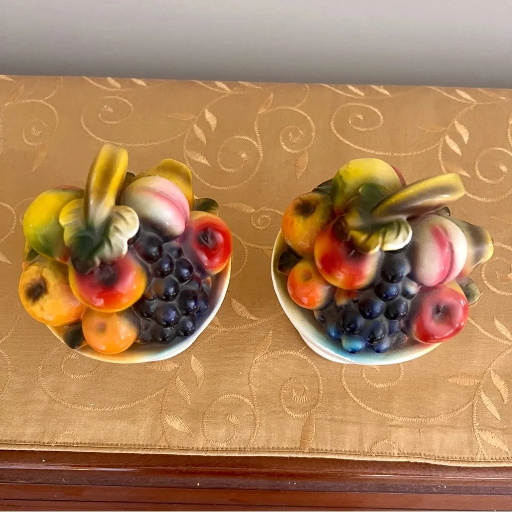 Vintage Capri by Arnart Colorful Fruit Ceramic Figurines 6” lovely MCM decor